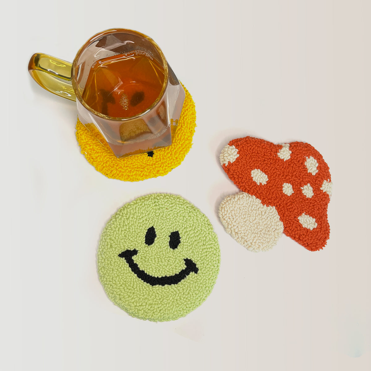 Fuzzy Happy Coasters